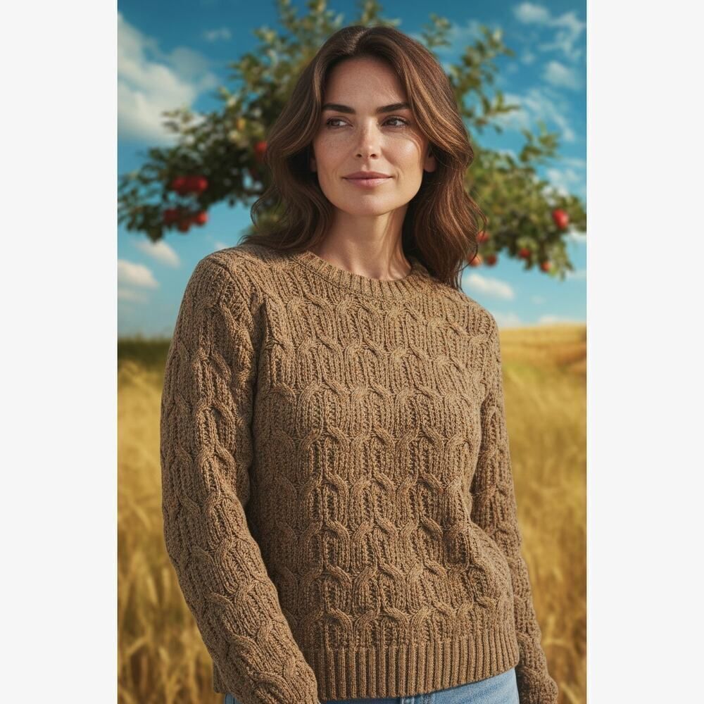Jessica Simpson Womens New w/Tags Cable Knit Sweater - Gray/Green - Medium